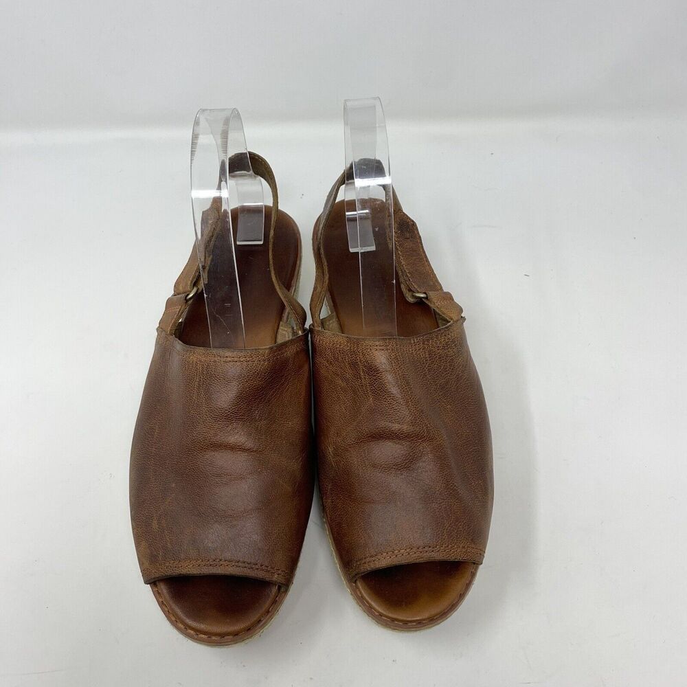 Timberland Womens Emerson Point Peep Toe Platform Sandal Size 8 Brown Leather - Picture 6 of 14